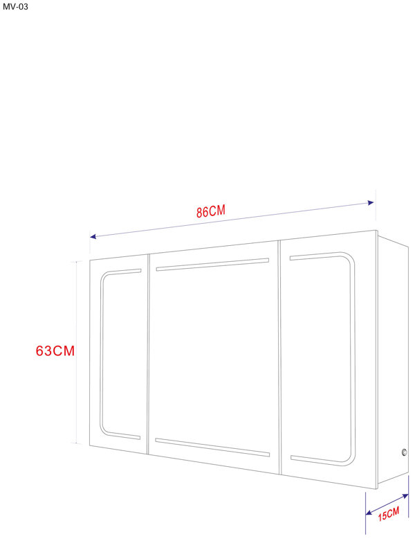 Wade Logan Mandurah 860.04Mm W 630Mm H Surface Mount Frameless Medicine with Mirror and
